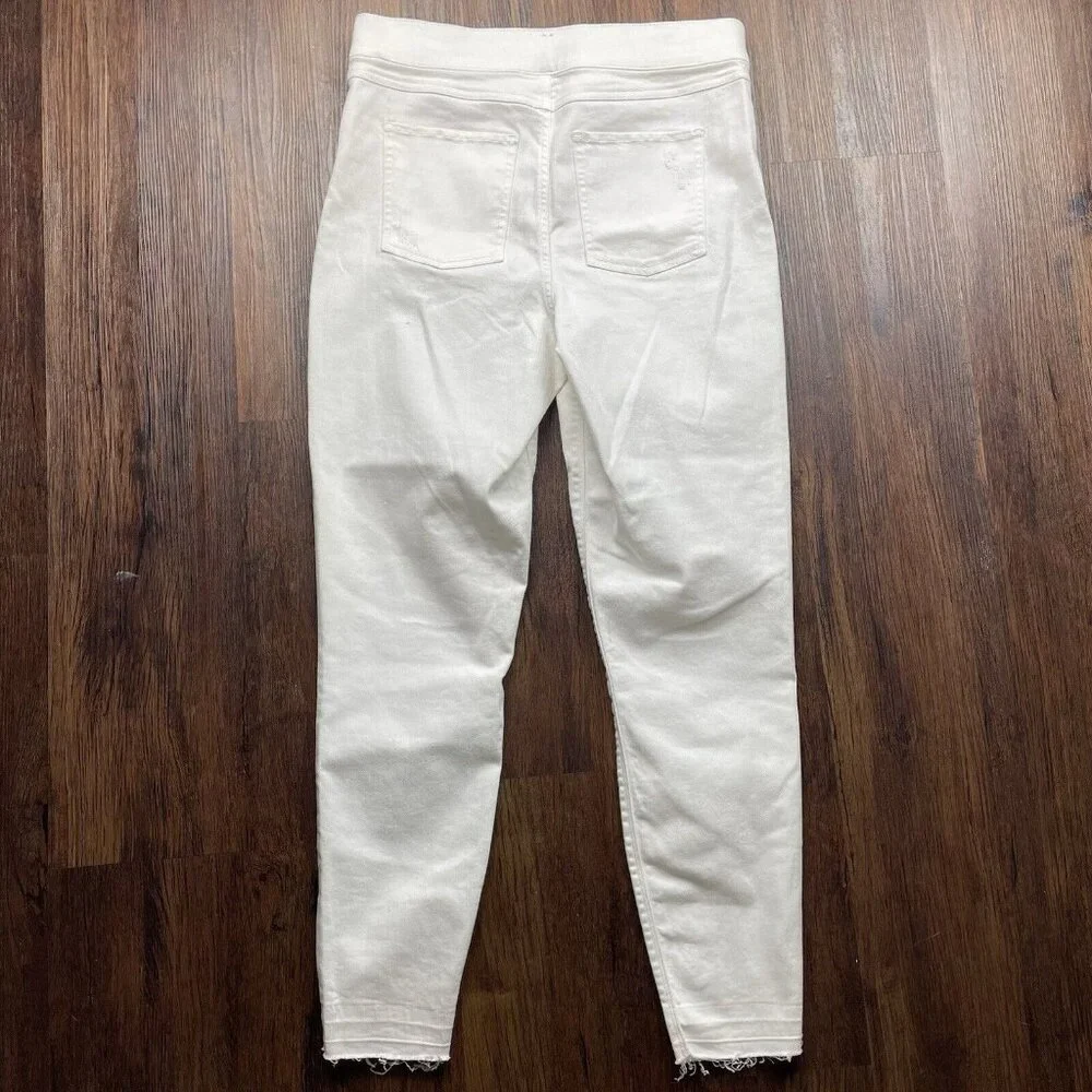SPANX Distressed Skinny Jean High Waited  Sz L White - Picture 2 of 10